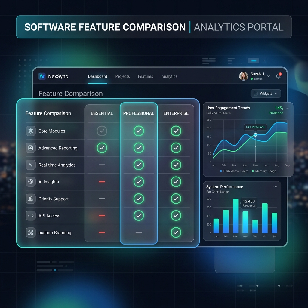 Software Comparison Display